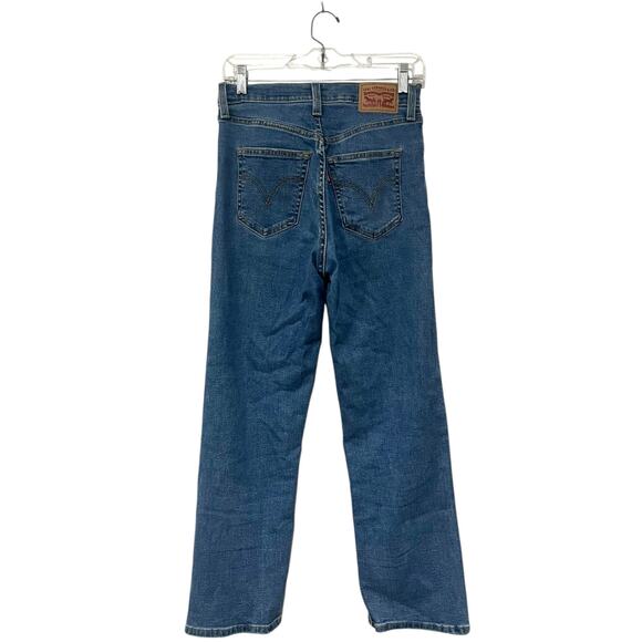 Levi's Ribcage Straight Ankle Jeans Womens Size 26 Blue Button Fly - Picture 3 of 7